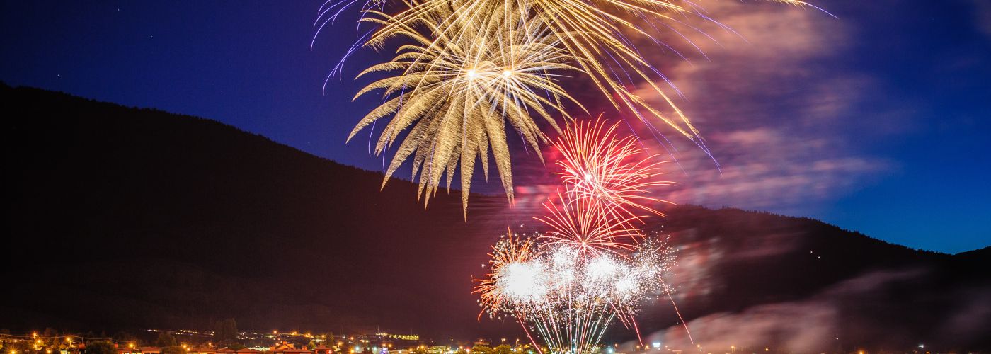 Fireworks burst over Osoyoos Lake to end the evening at Cherry Fiesta